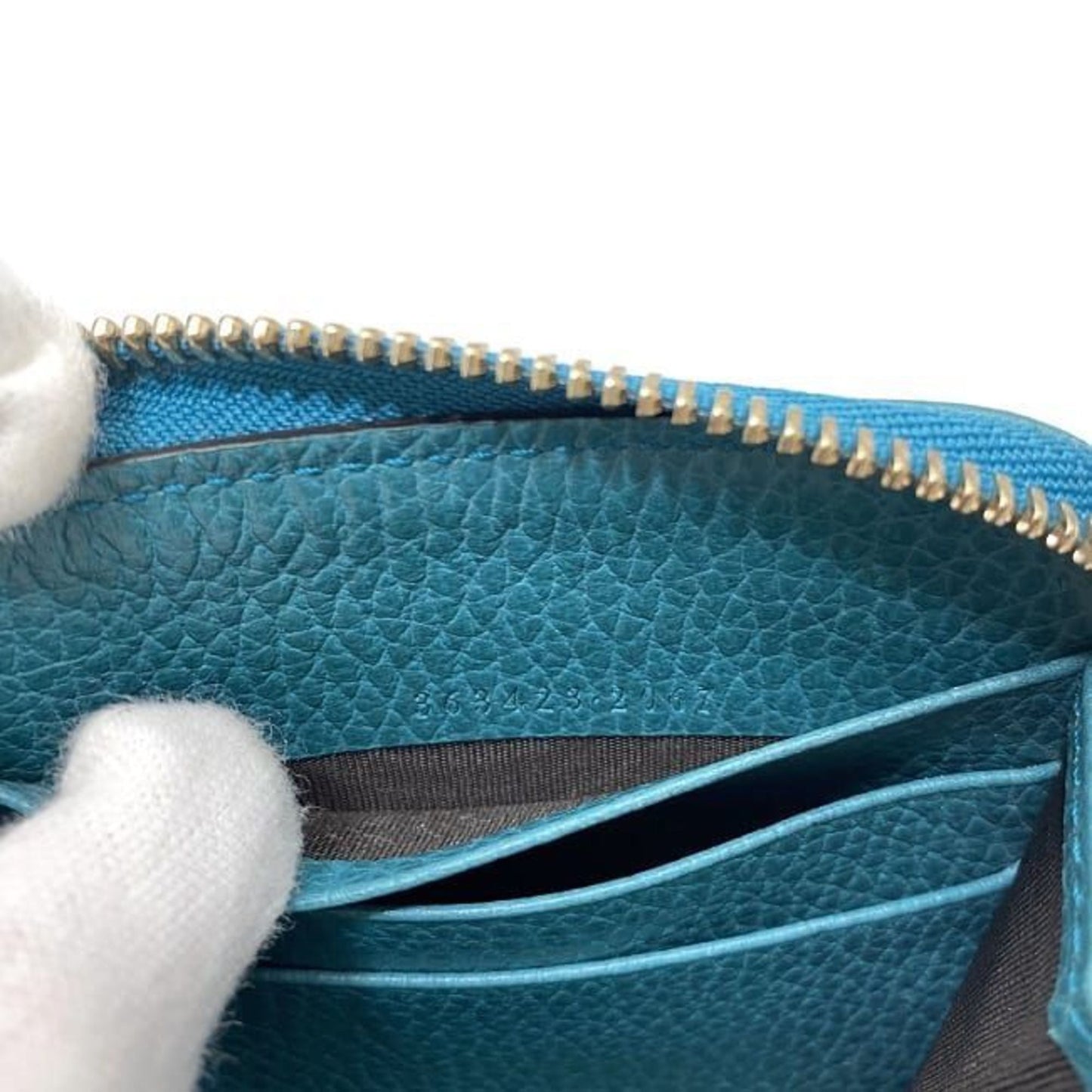 Gucci Beige Blue Canvas Long Wallet (Bi-Fold)