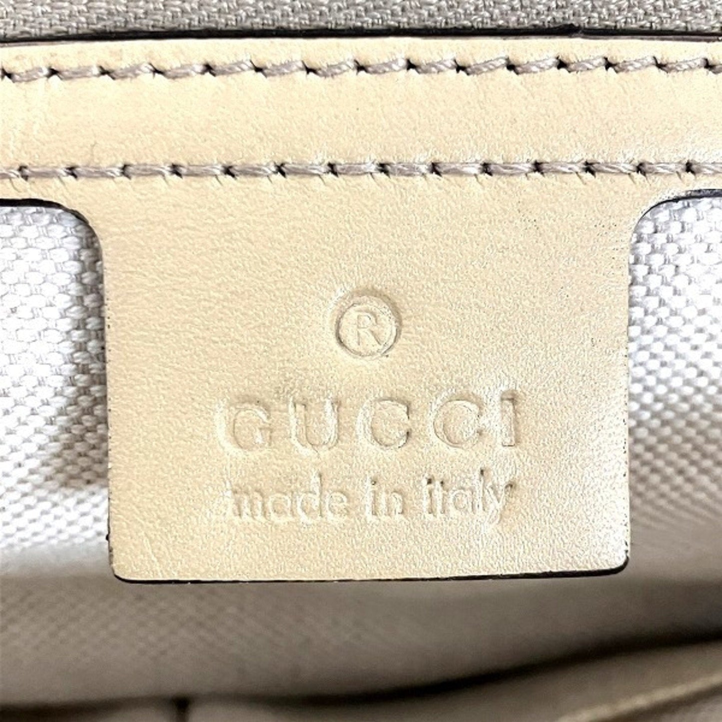 Gucci Beige Metallic Pink Canvas Leather Handbag