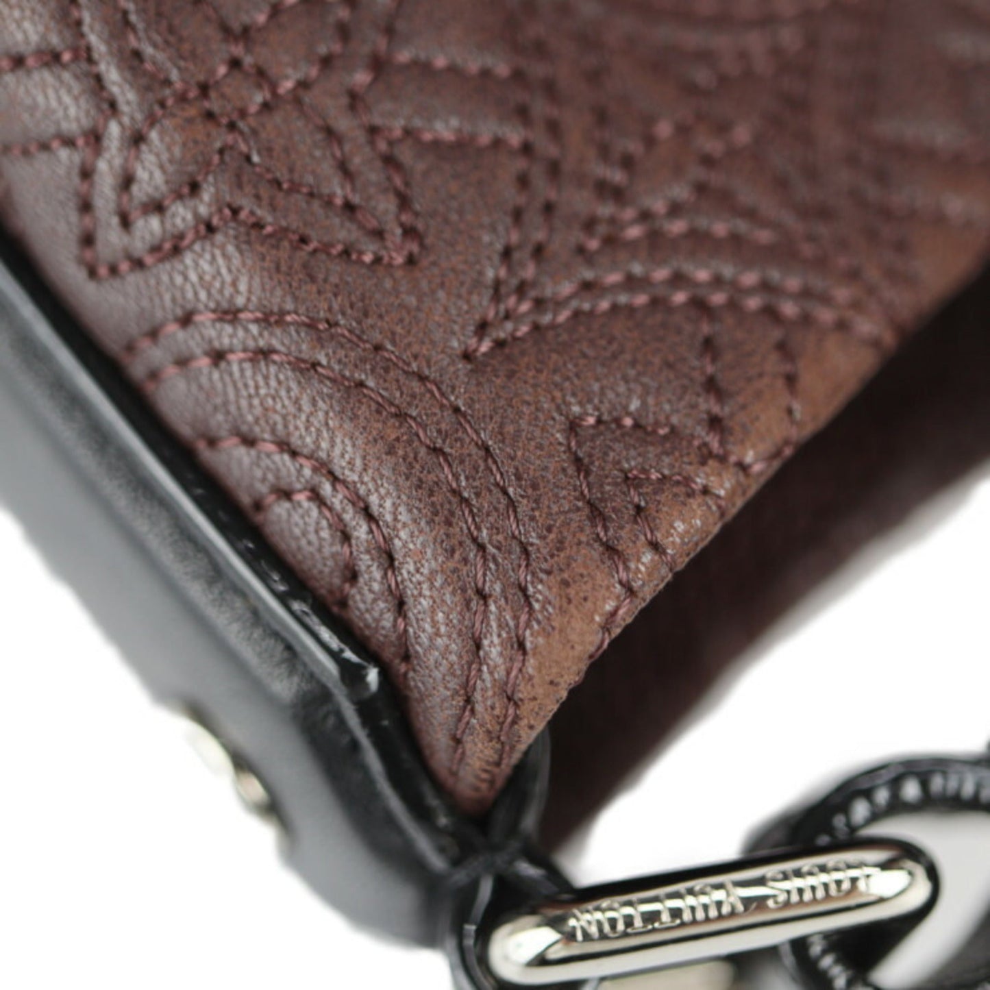 Louis Vuitton Black Bordeaux Leather Handbag Shopping Bag Shoulder Bag Tote Bag