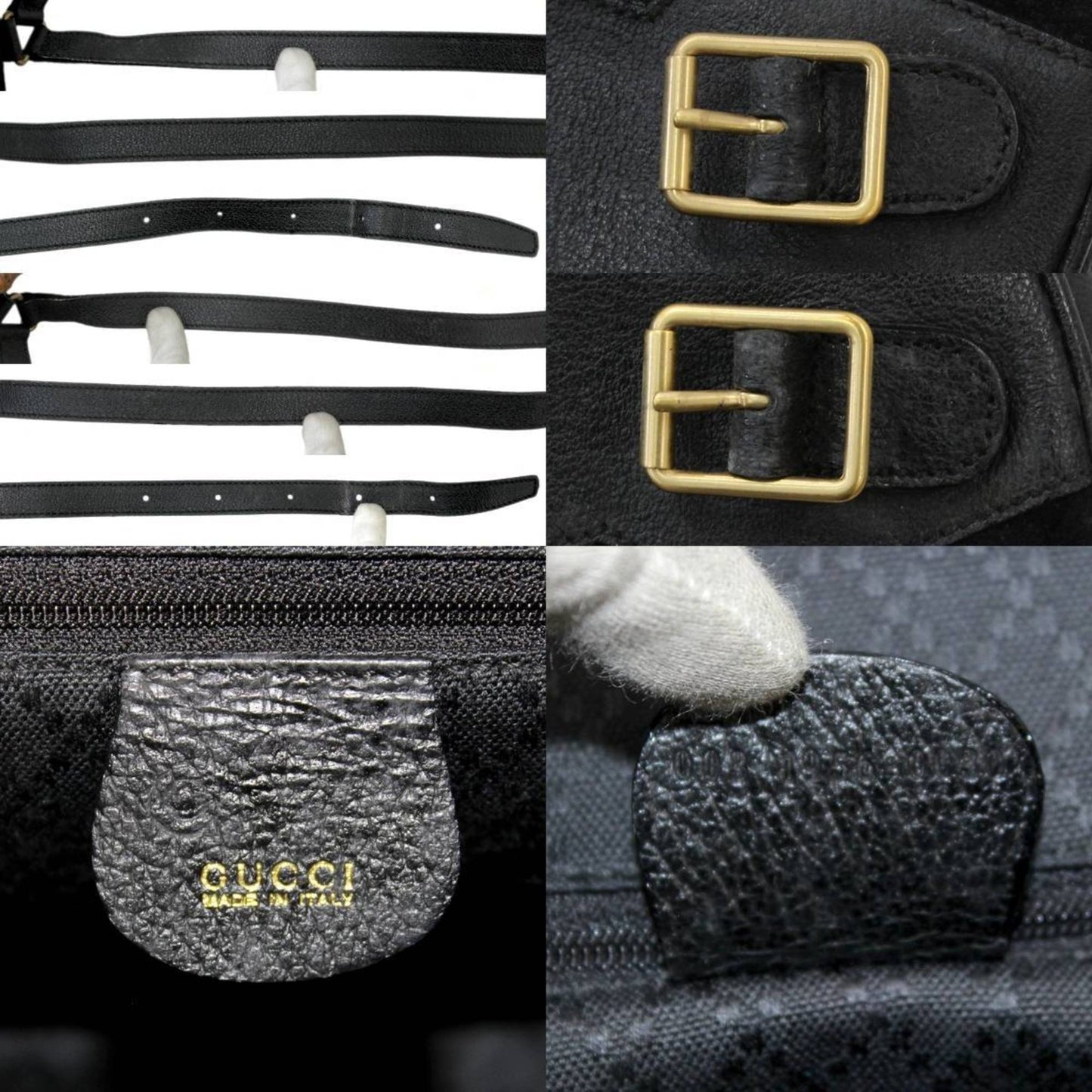 Gucci Bamboo Black Suede Leather Backpack