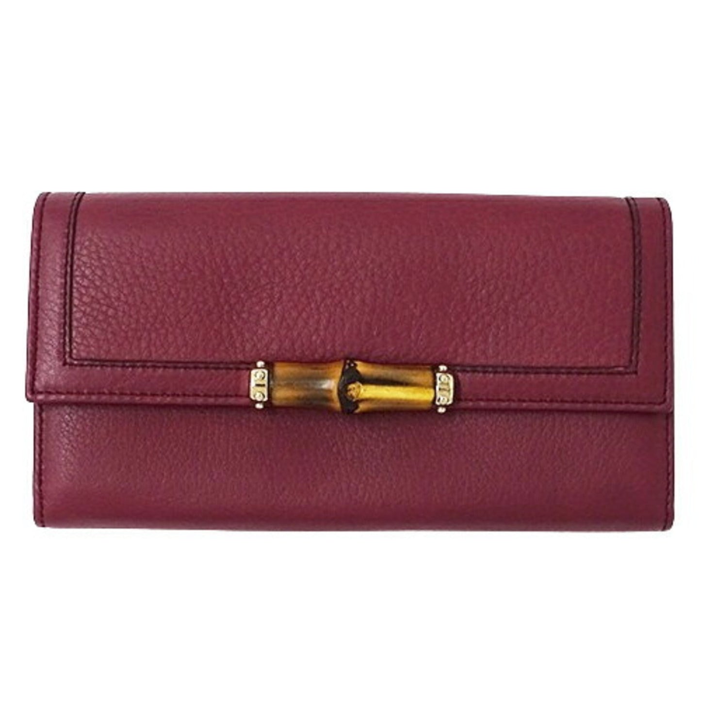 Gucci Wine Leather Long Wallet (Bi-Fold)