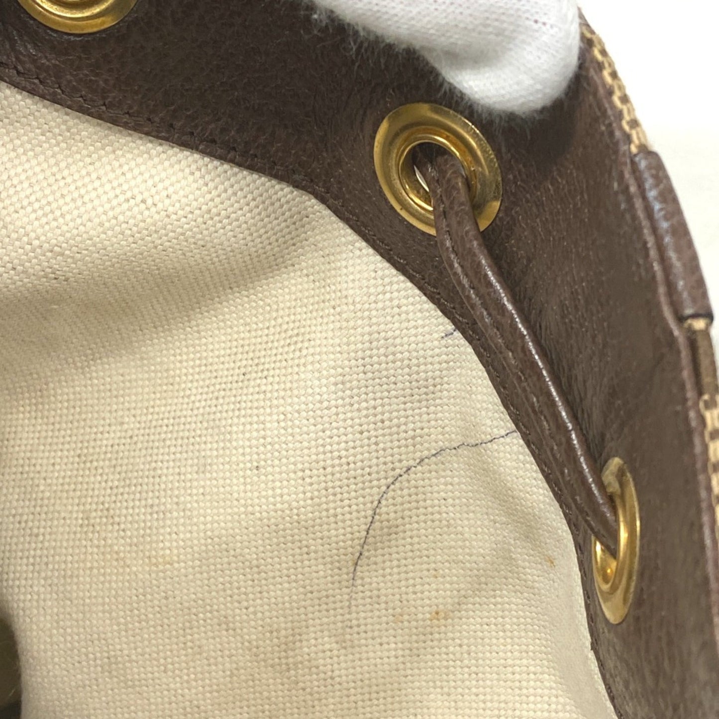 Gucci Brown Canvas Leather Backpack