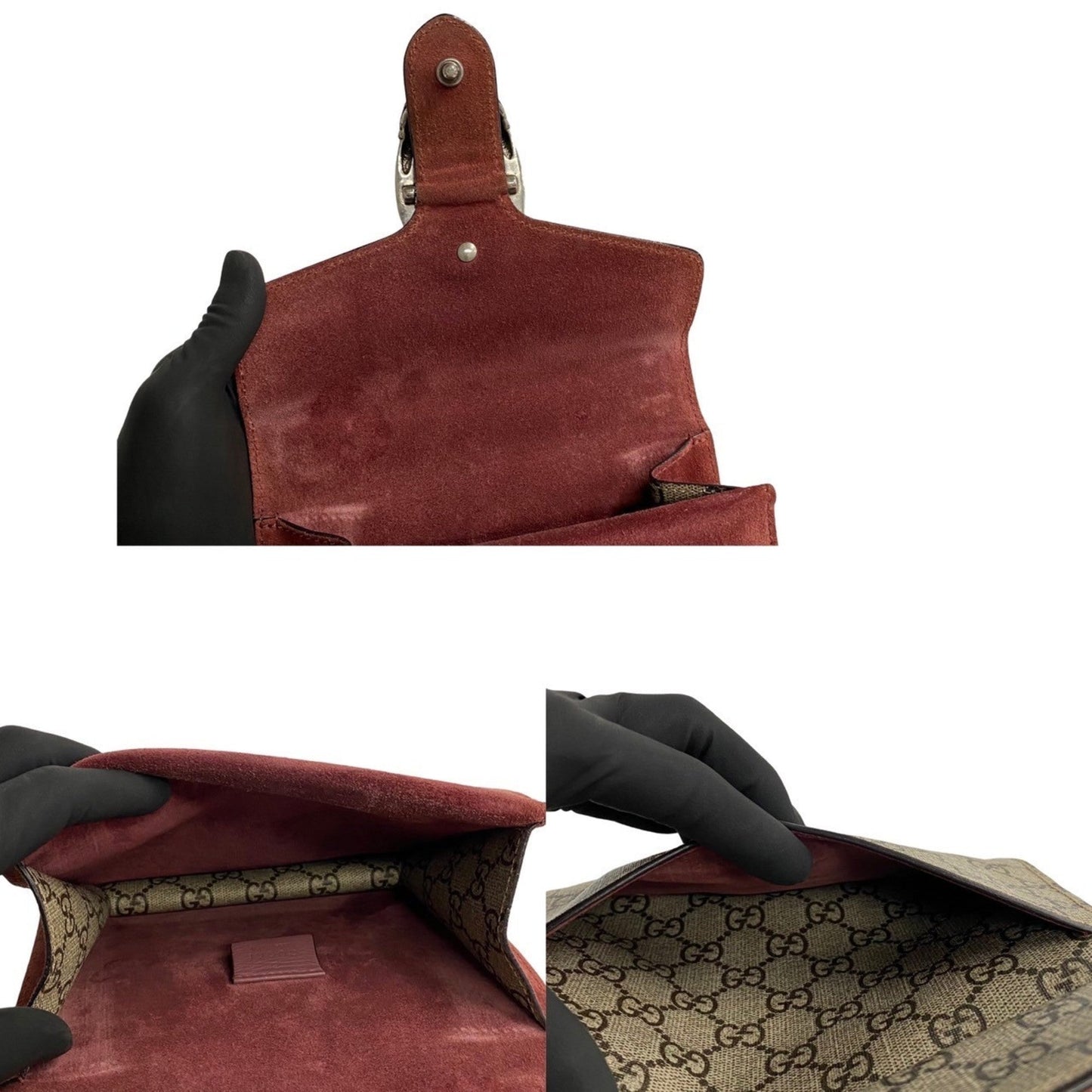 Gucci Brown Leather Pvc Shoulder Bag