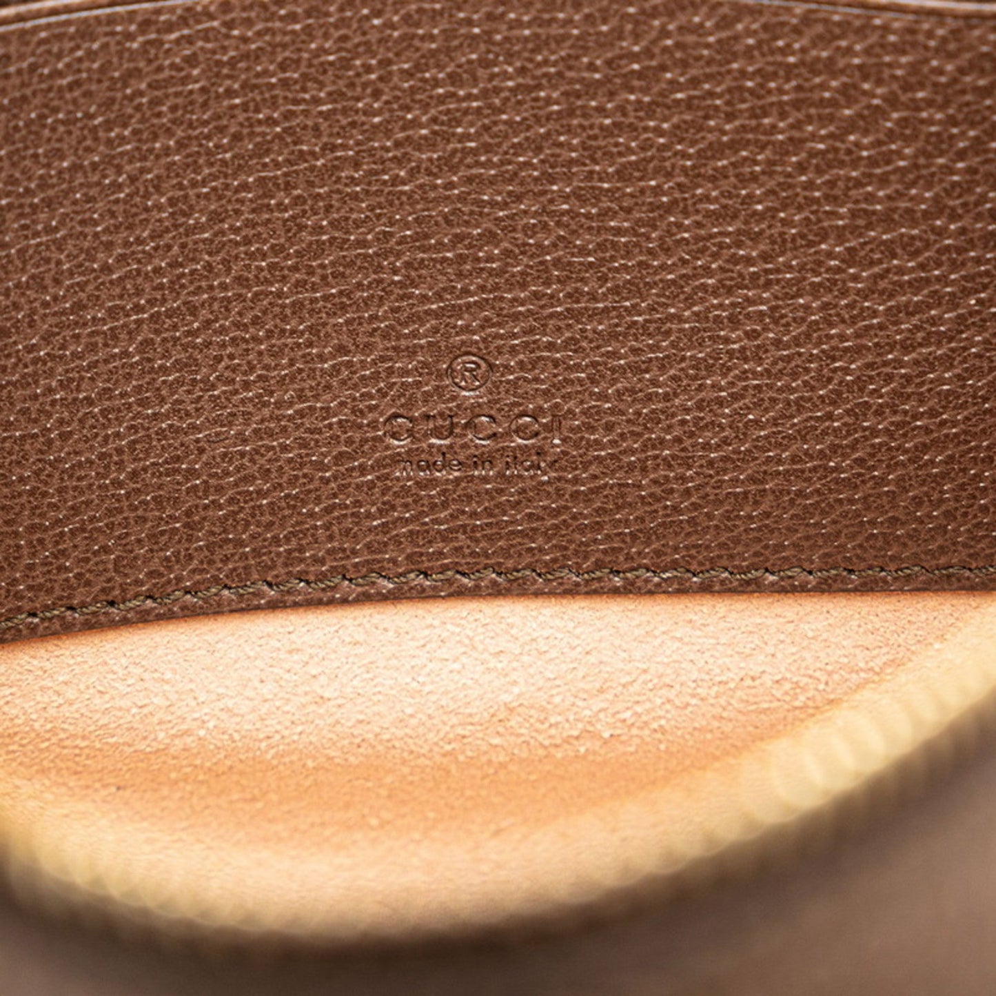 Gucci Beige Brown Pvc Leather Pochette Pouch