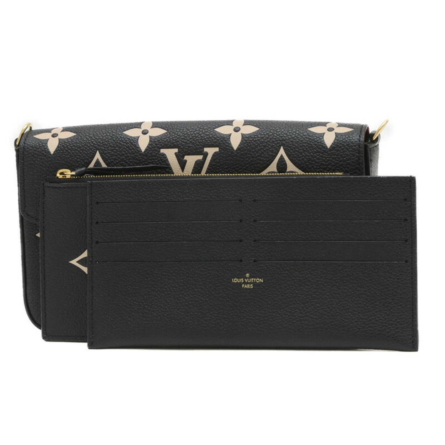Louis Vuitton Beige Black Monogram Empreinte Pochette Shoulder Bag