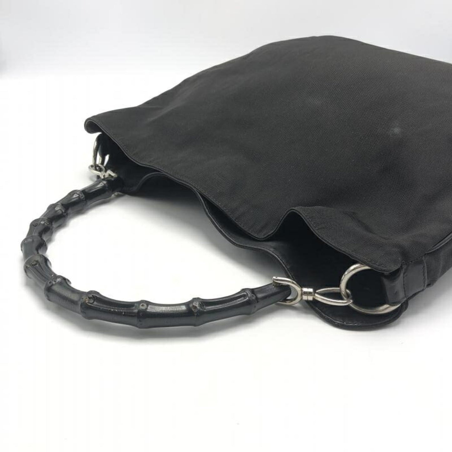 Gucci Black Bamboo Nylon Tote Bag