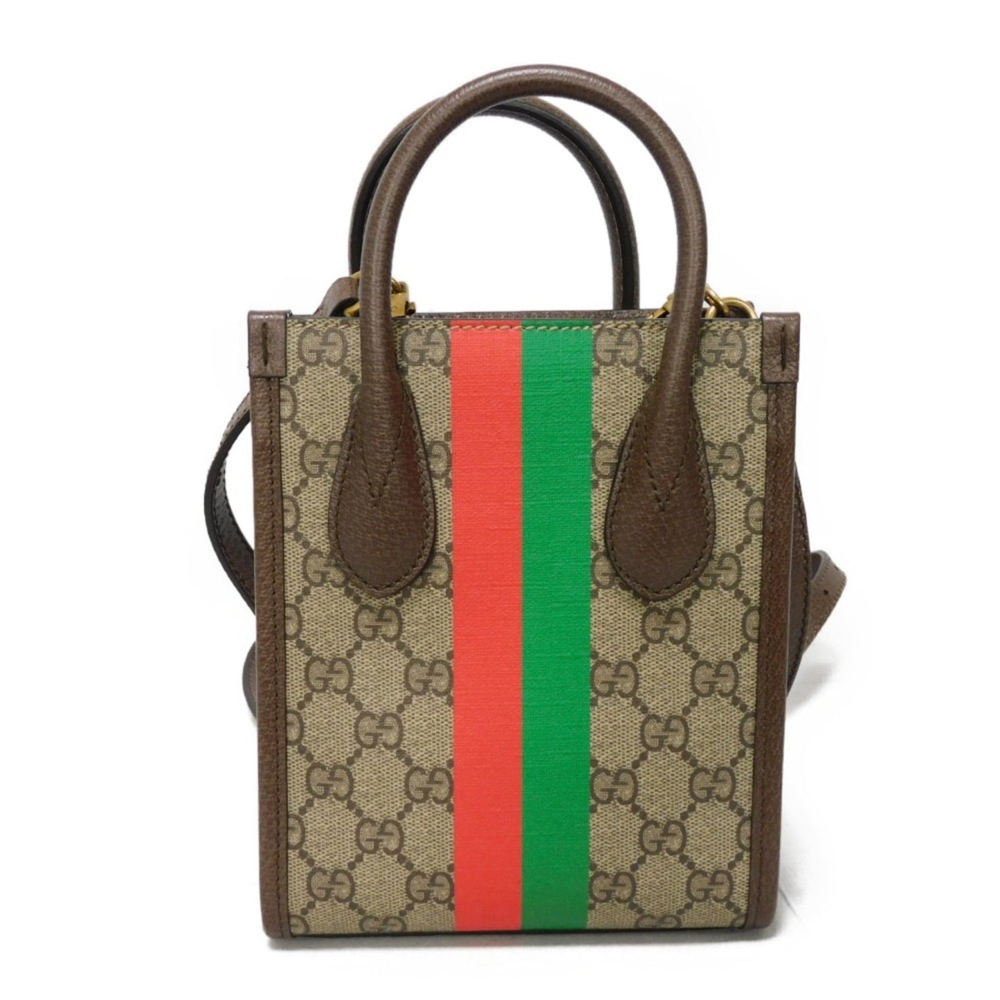 Gucci Beige Gg Supreme Canvas Elastane Leather Shoulder Bag Tote Bag