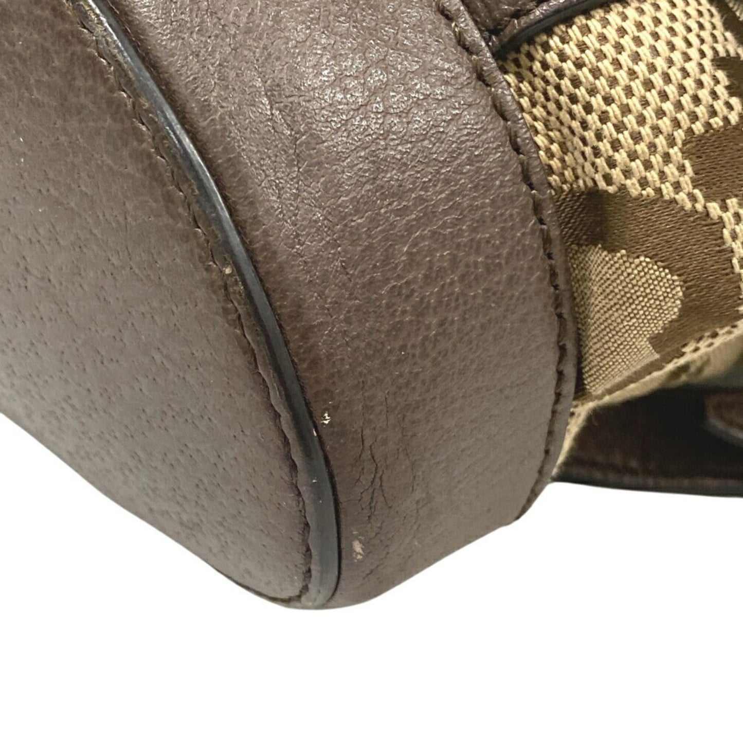 Gucci Brown Canvas Leather Backpack