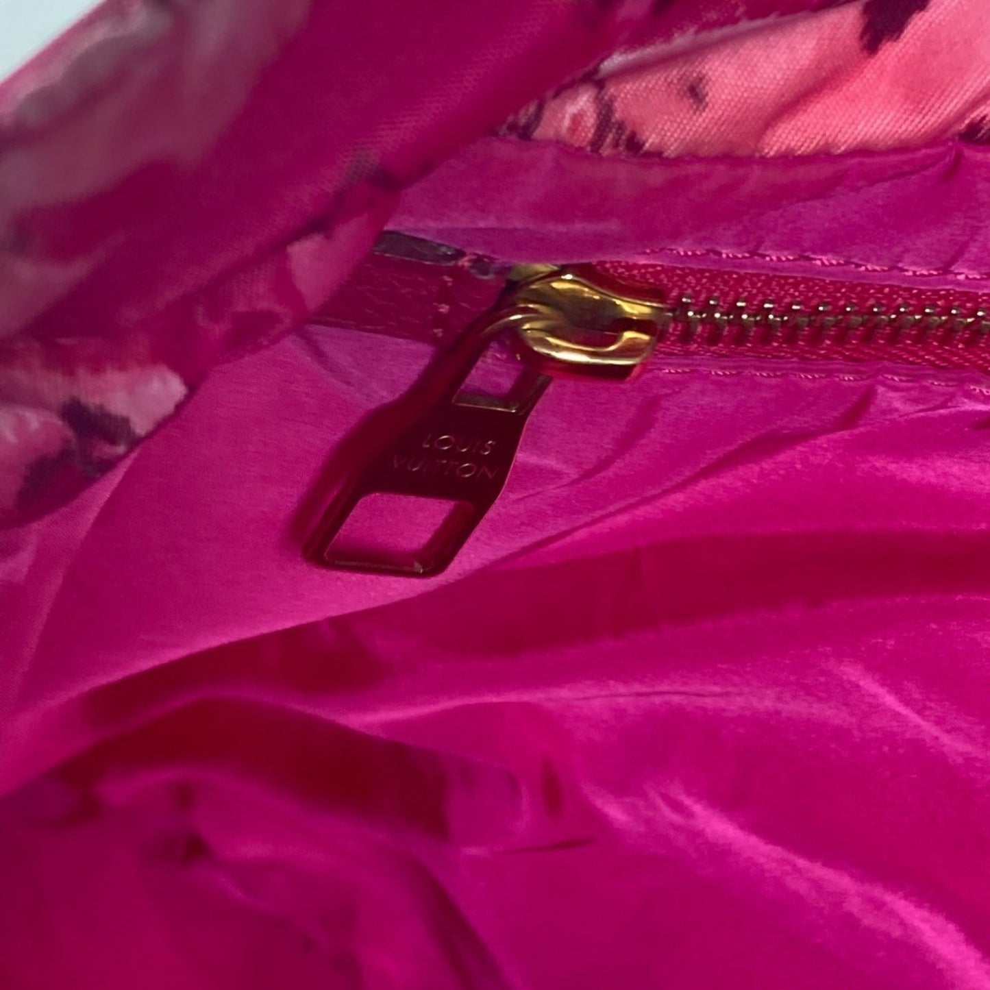Louis Vuitton Indian Rose Pink Nylon Leather Shoulder Bag Tote Bag
