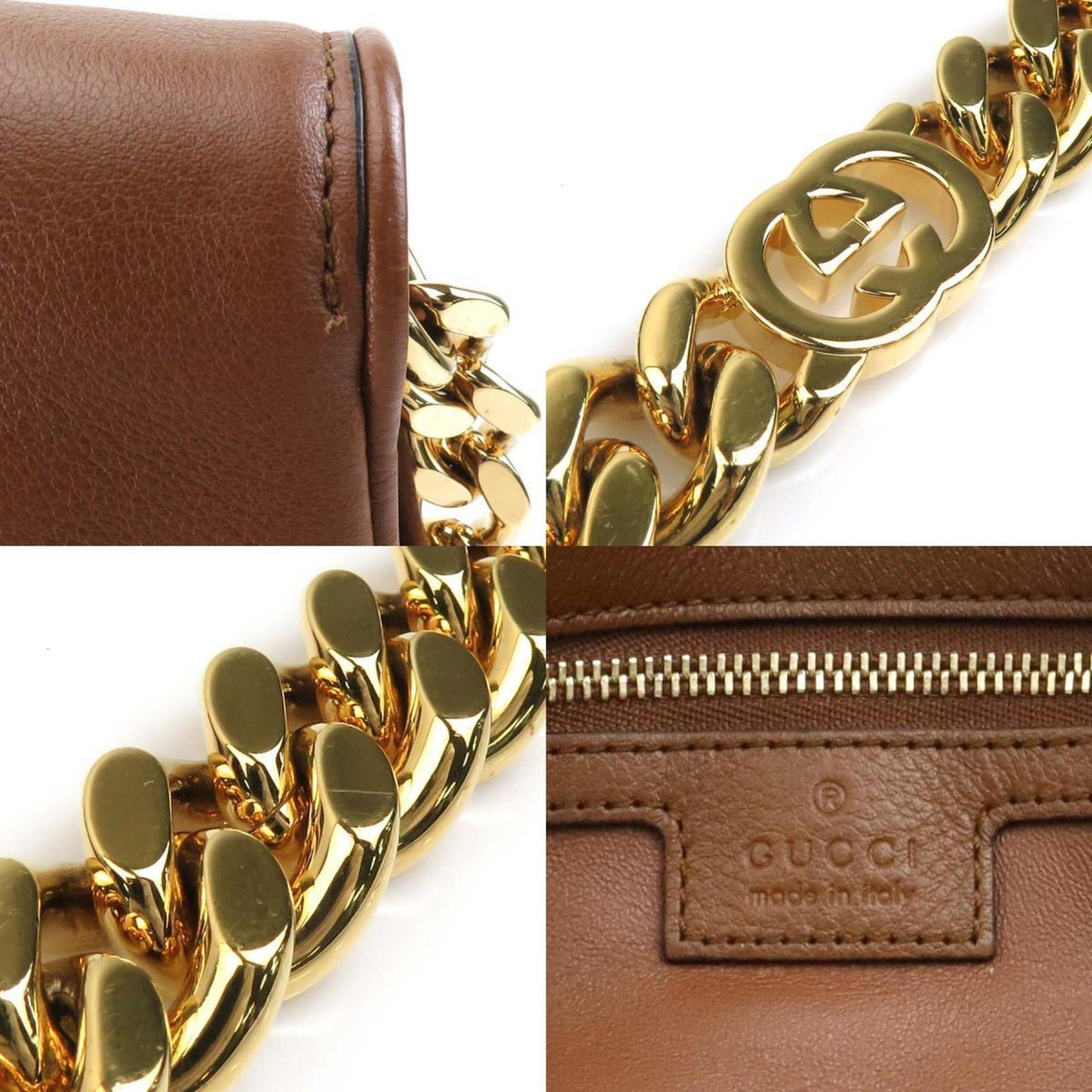 Gucci Brown Leather Shoulder Bag