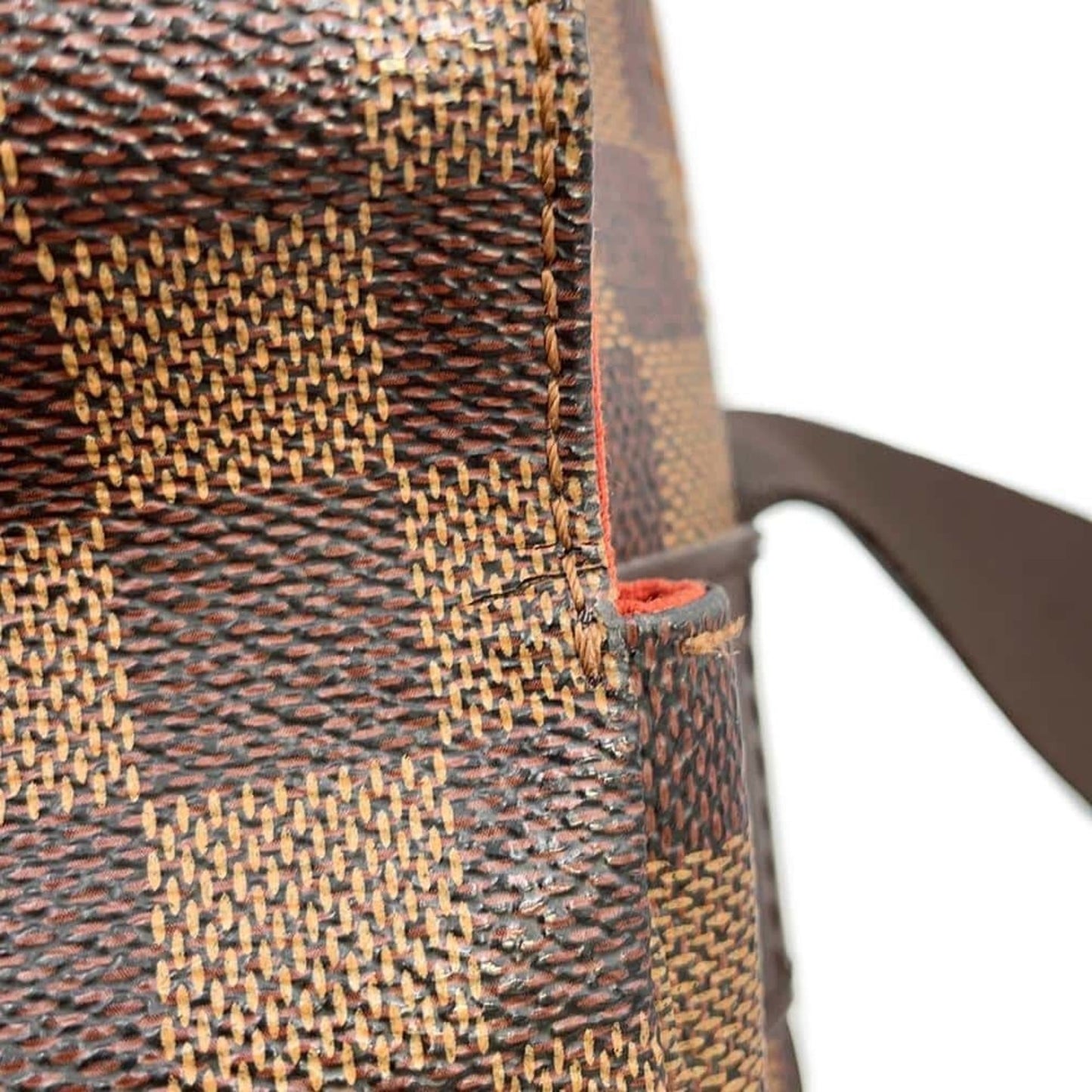 Louis Vuitton Brown Red Color Damier Canvas Shoulder Bag