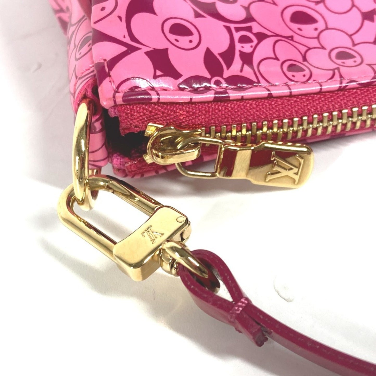 Louis Vuitton Pink Pvc Leather Handbag Pouch Shoulder Bag