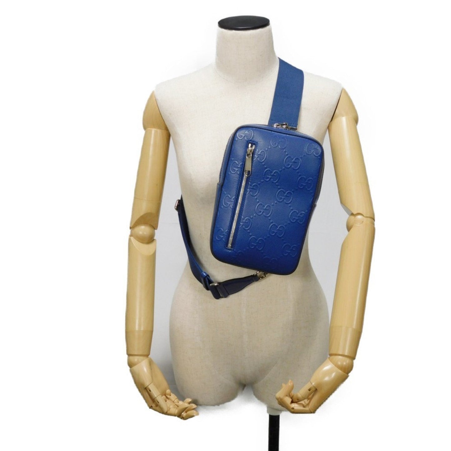 Gucci Blue Leather Shoulder Bag Sling Bag