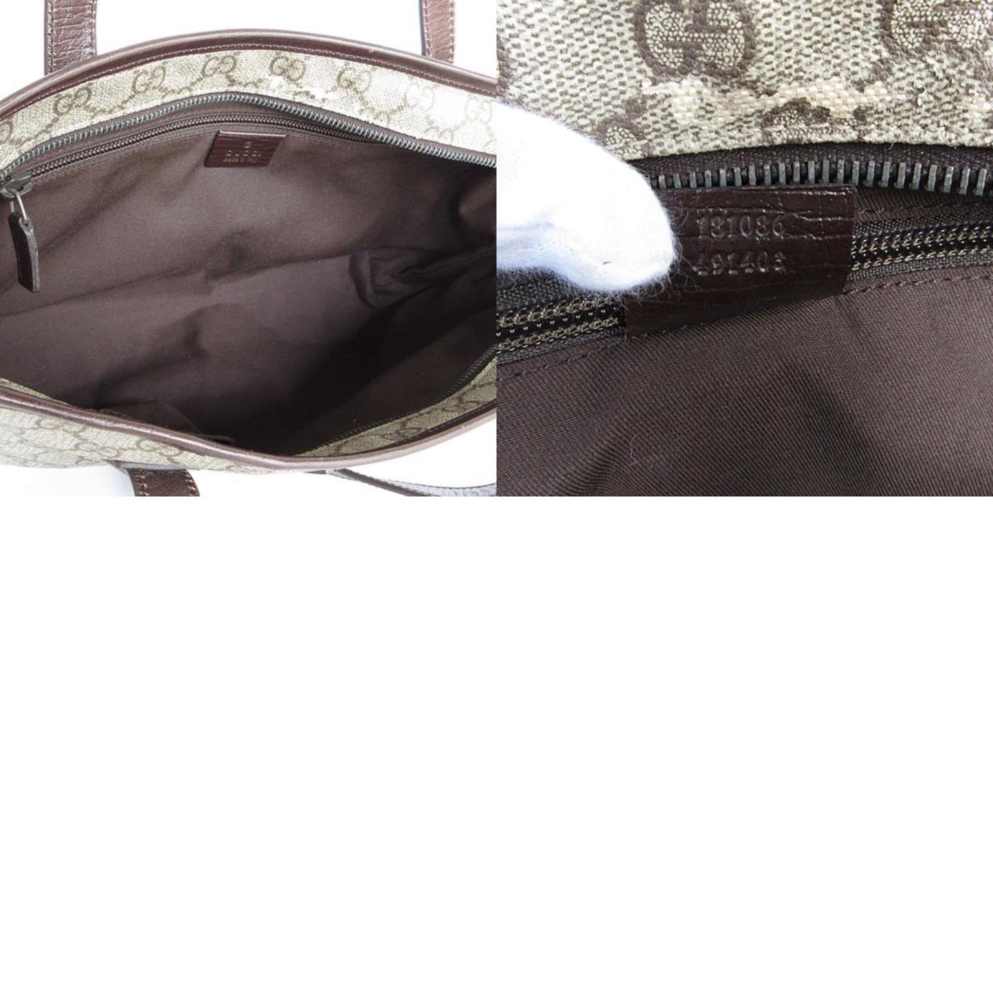 Gucci Beige Brown Pvc Leather Shoulder Bag Tote Bag