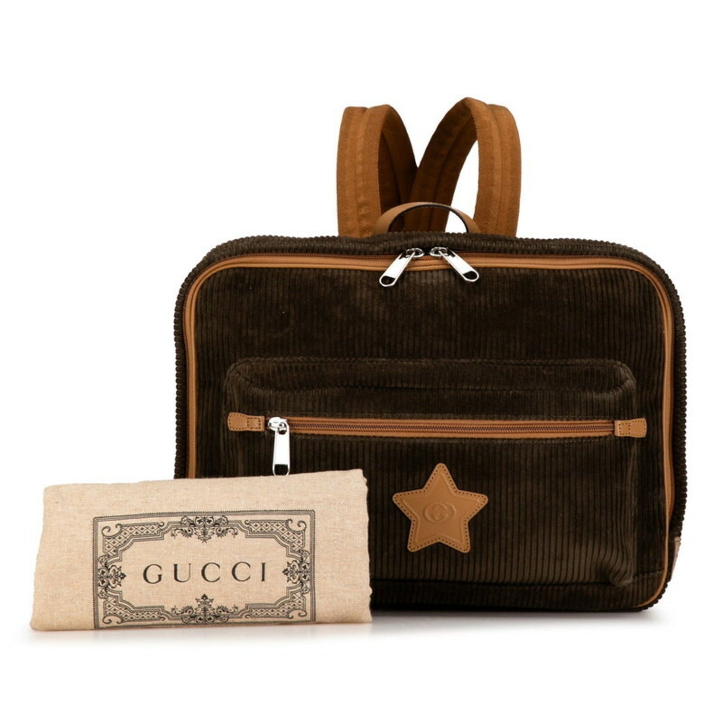 Gucci Brown Cord Leather Backpack