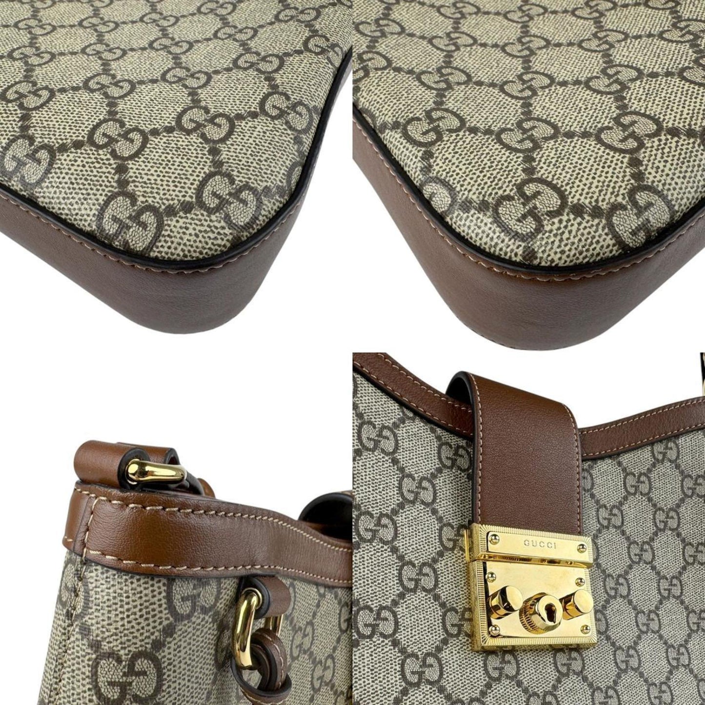Gucci Brown Gg Supreme Leather Shoulder Bag