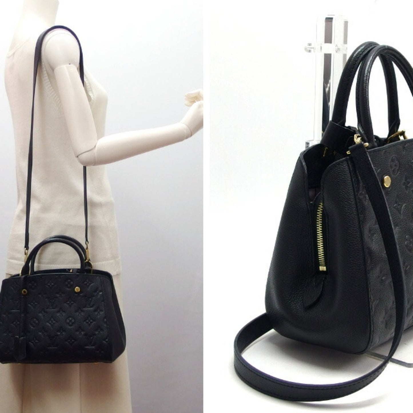 Louis Vuitton Black Noir Monogram Empreinte Leather Handbag Shoulder Bag