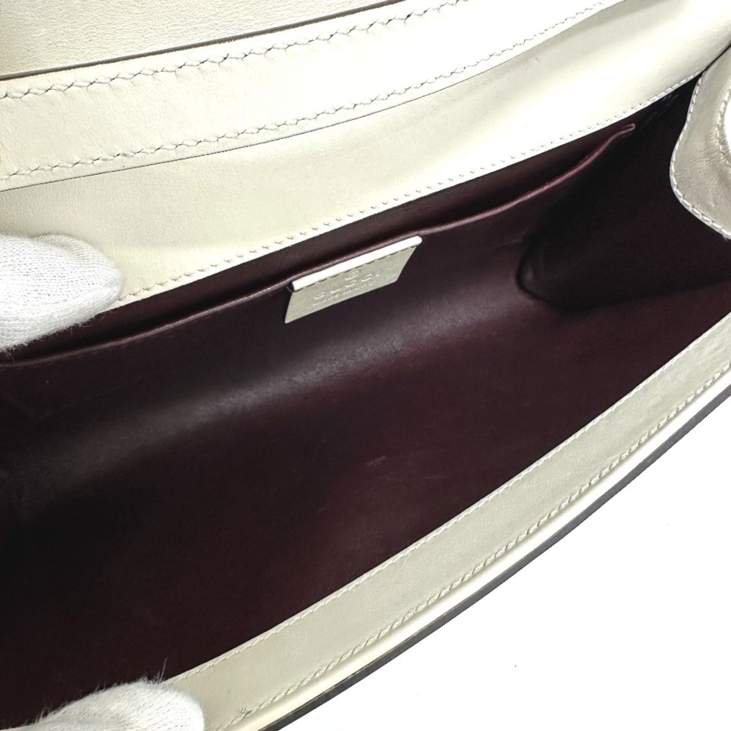 Gucci White Leather Shoulder Bag