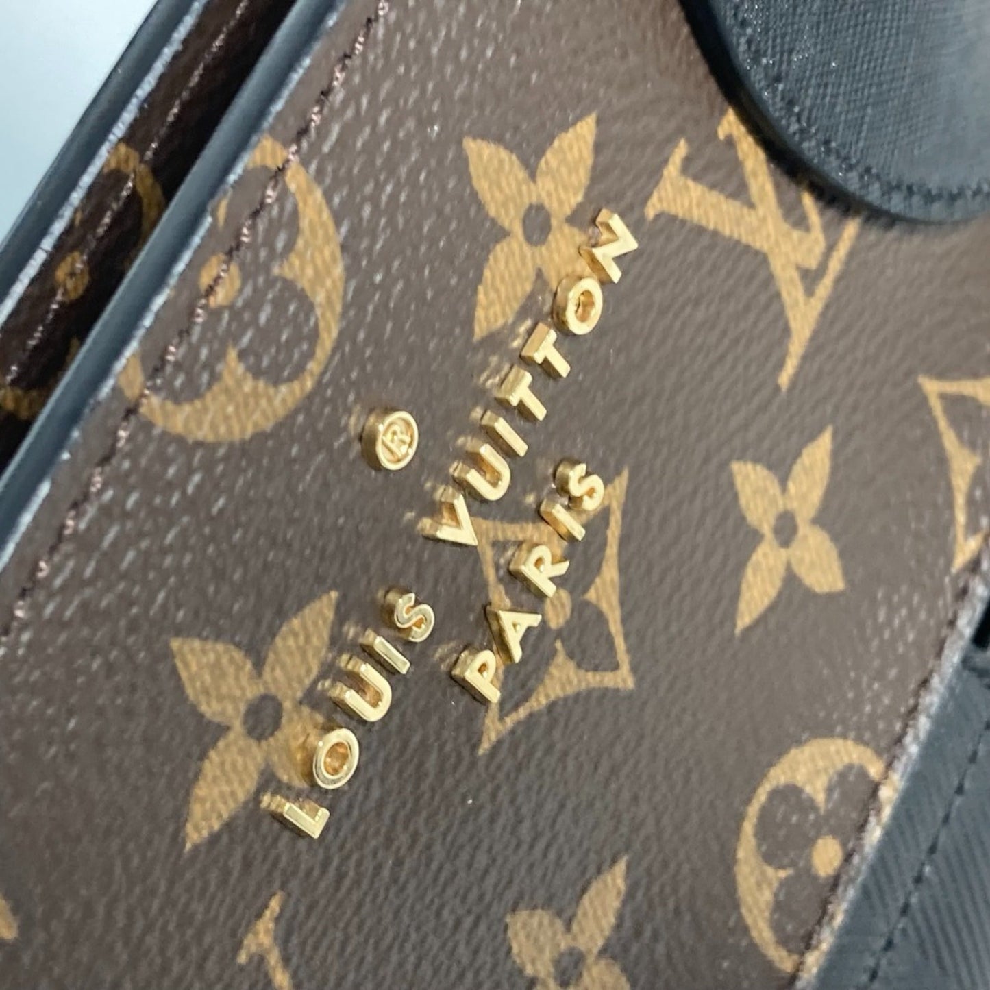 Louis Vuitton Black Brown Monogram Shoulder Bag Tote Bag