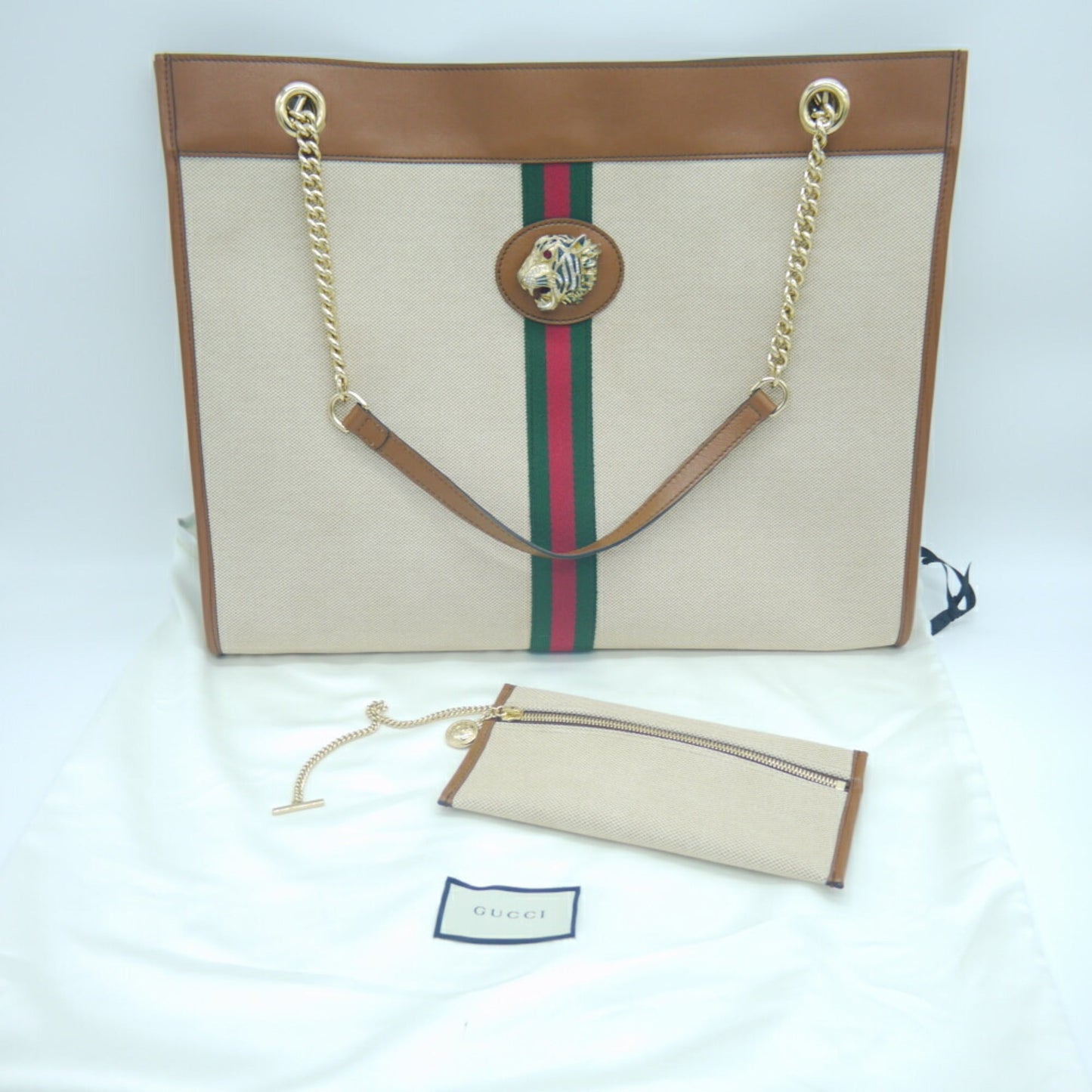 Gucci Beige Canvas Tote Bag