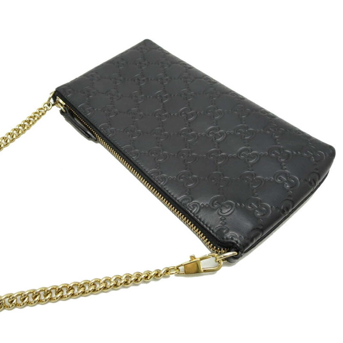 Gucci Black Micro Gg Leather Pouch