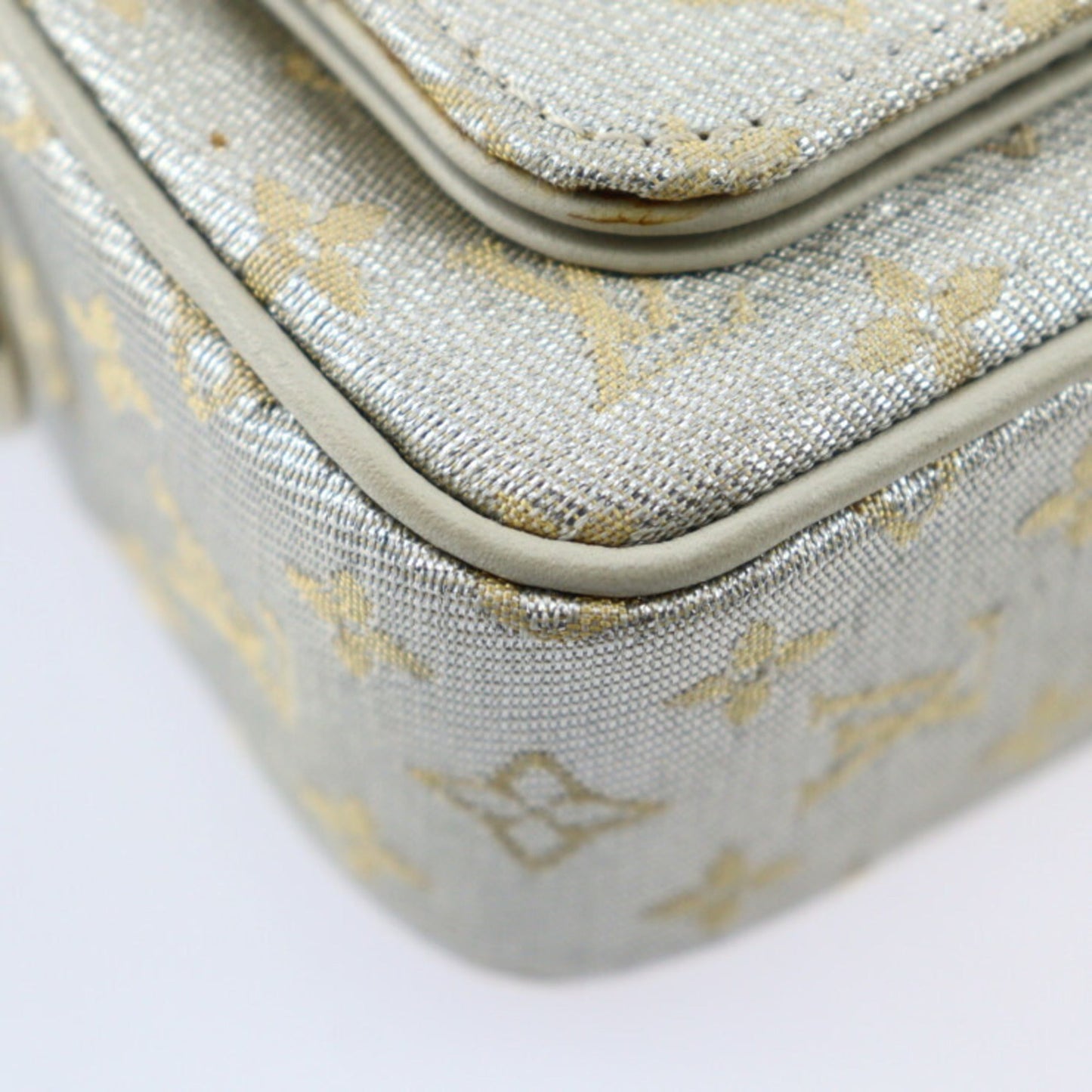 Louis Vuitton Silver Monogram Shiny Leather Handbag Shoulder Bag