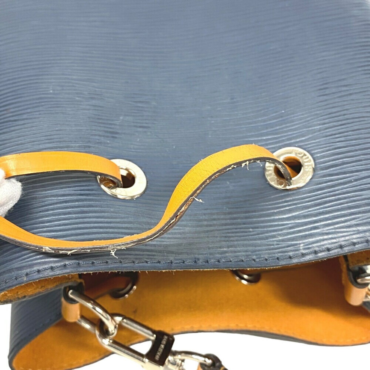Louis Vuitton Navy Leather Handbag Shoulder Bag