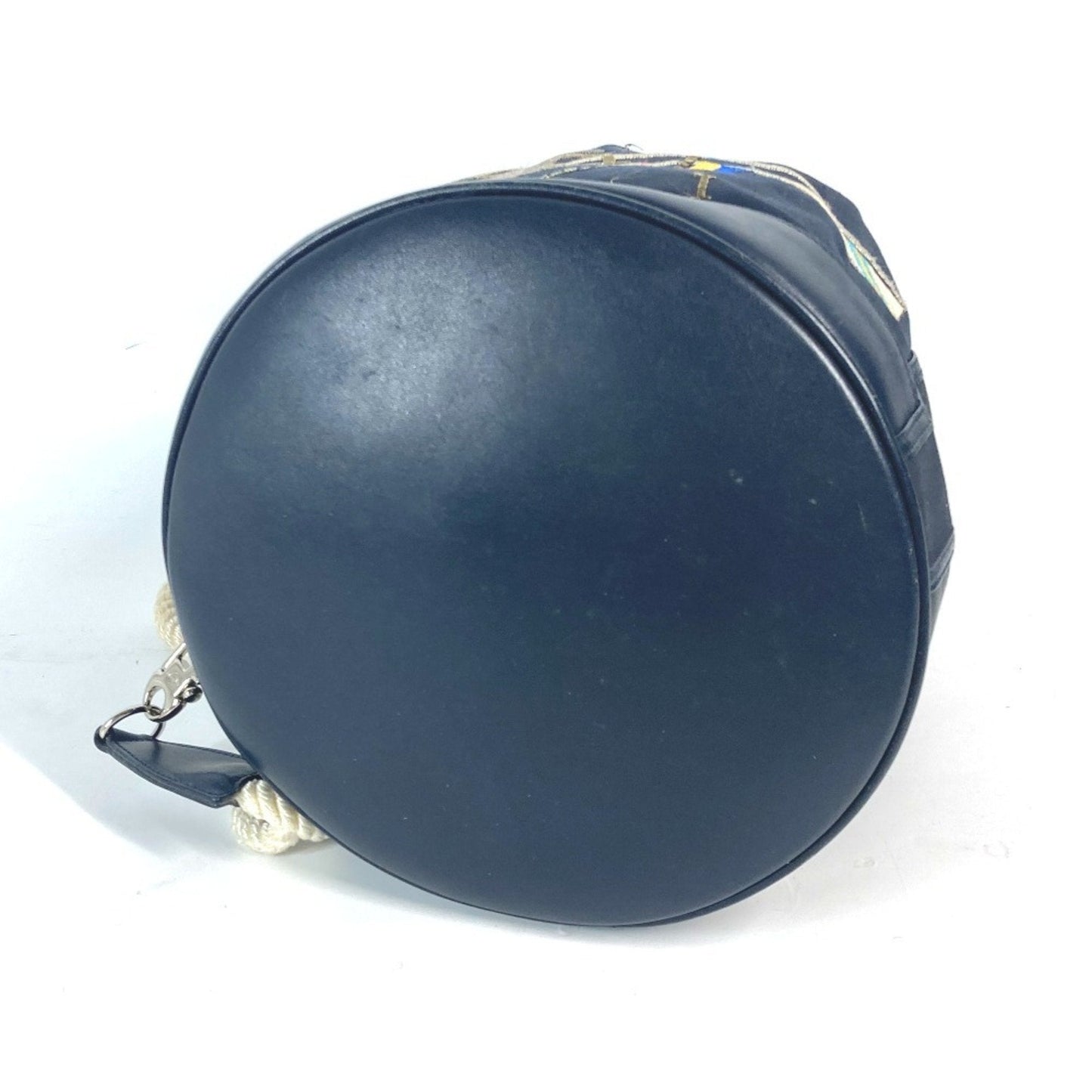 Gucci Navy Coated Canvas Leather Shoulder Bag
