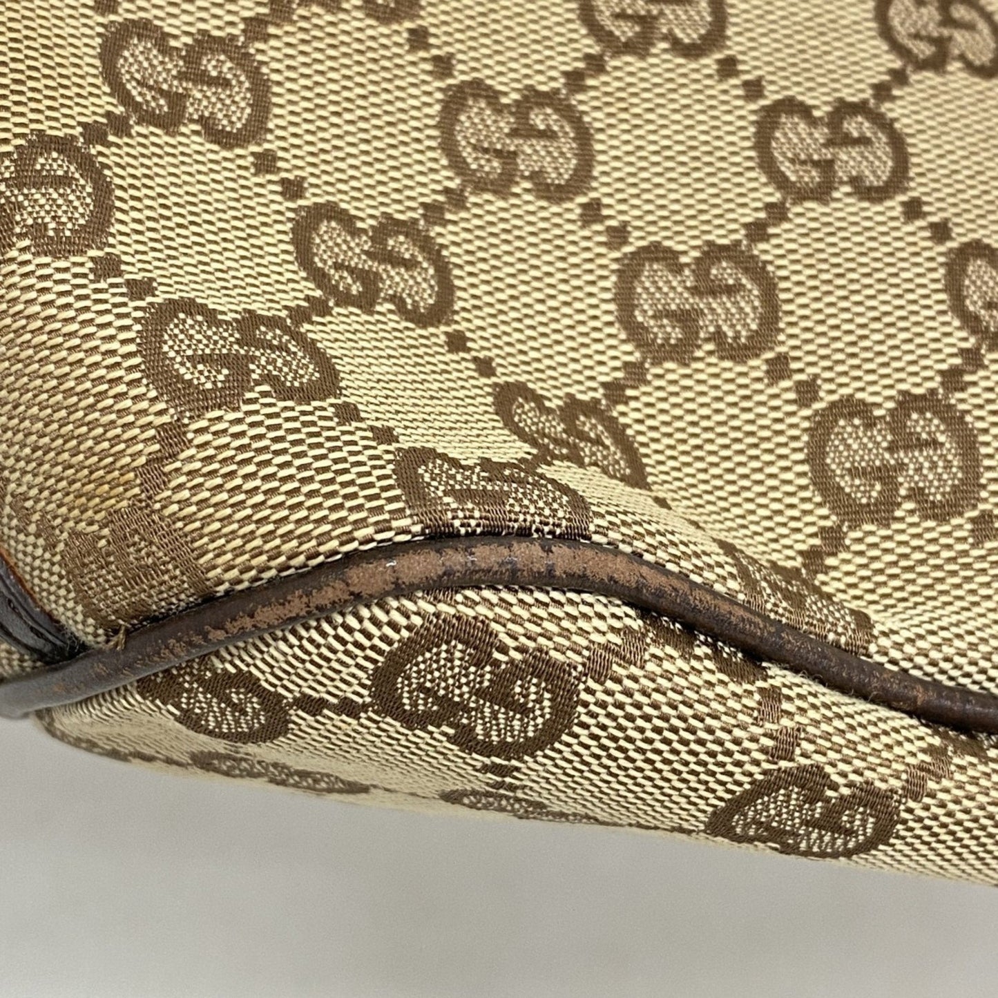Gucci Brown Canvas Leather Pouch