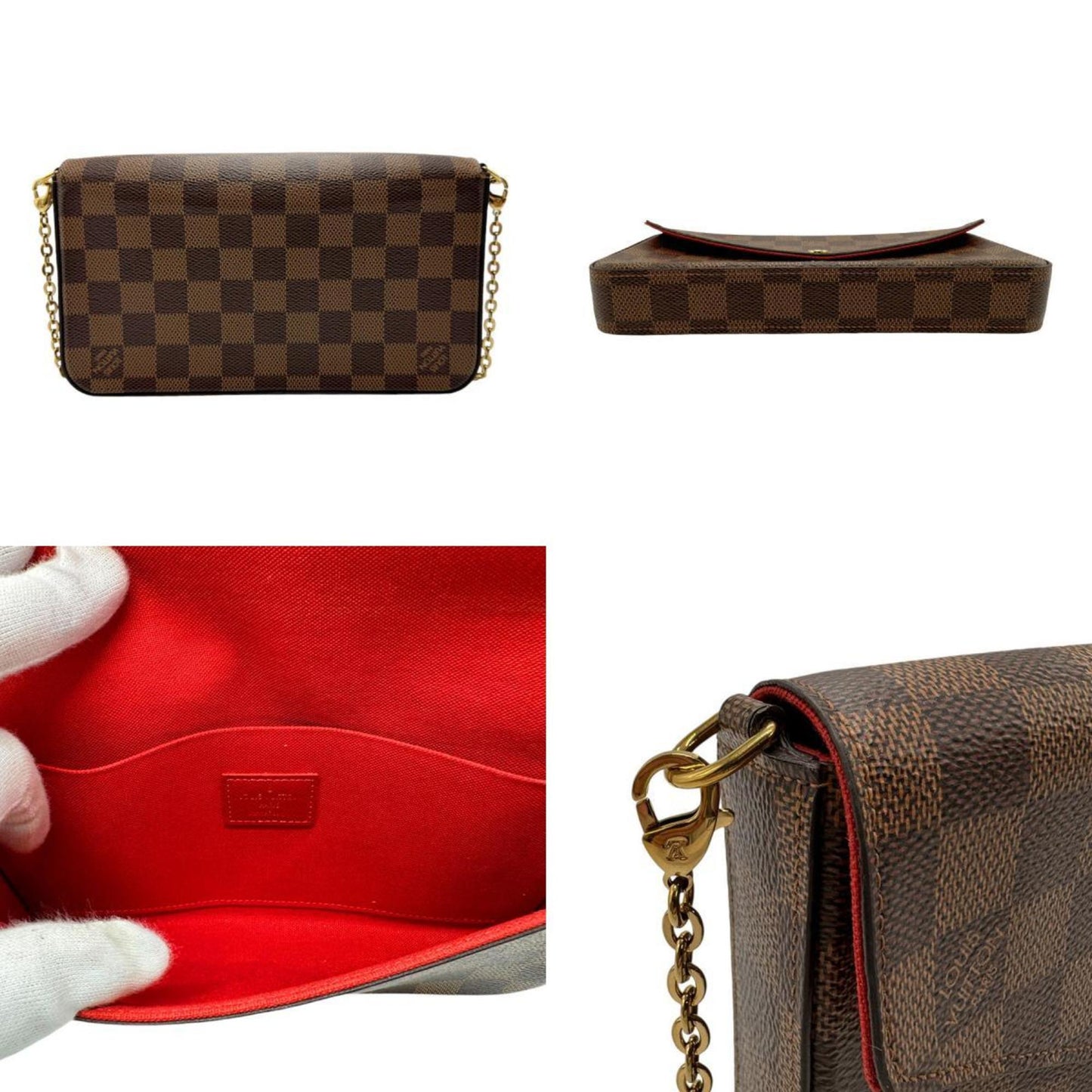 Louis Vuitton Ebene Damier Canvas Clutch Bag Pochette Shoulder Bag