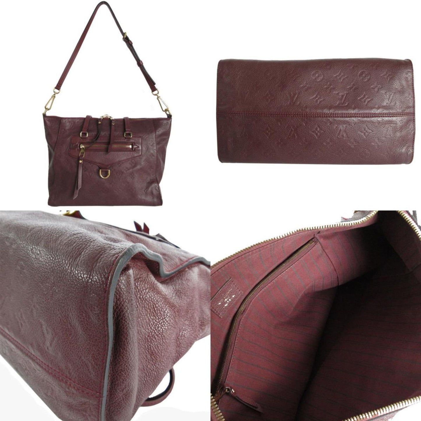 Louis Vuitton Burgundy Monogram Empreinte Handbag Shoulder Bag