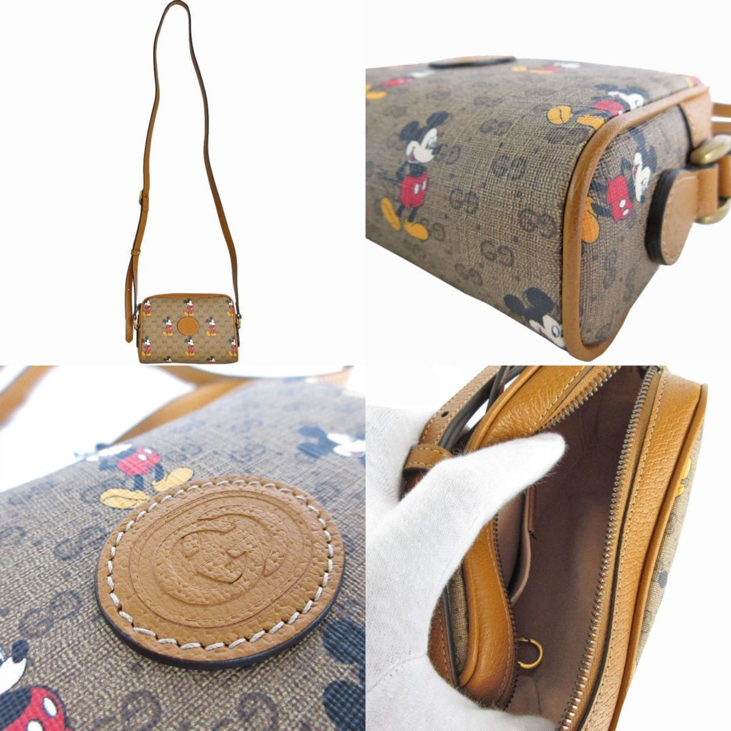 Gucci Brown Multi-Color Leather Pvc Shoulder Bag