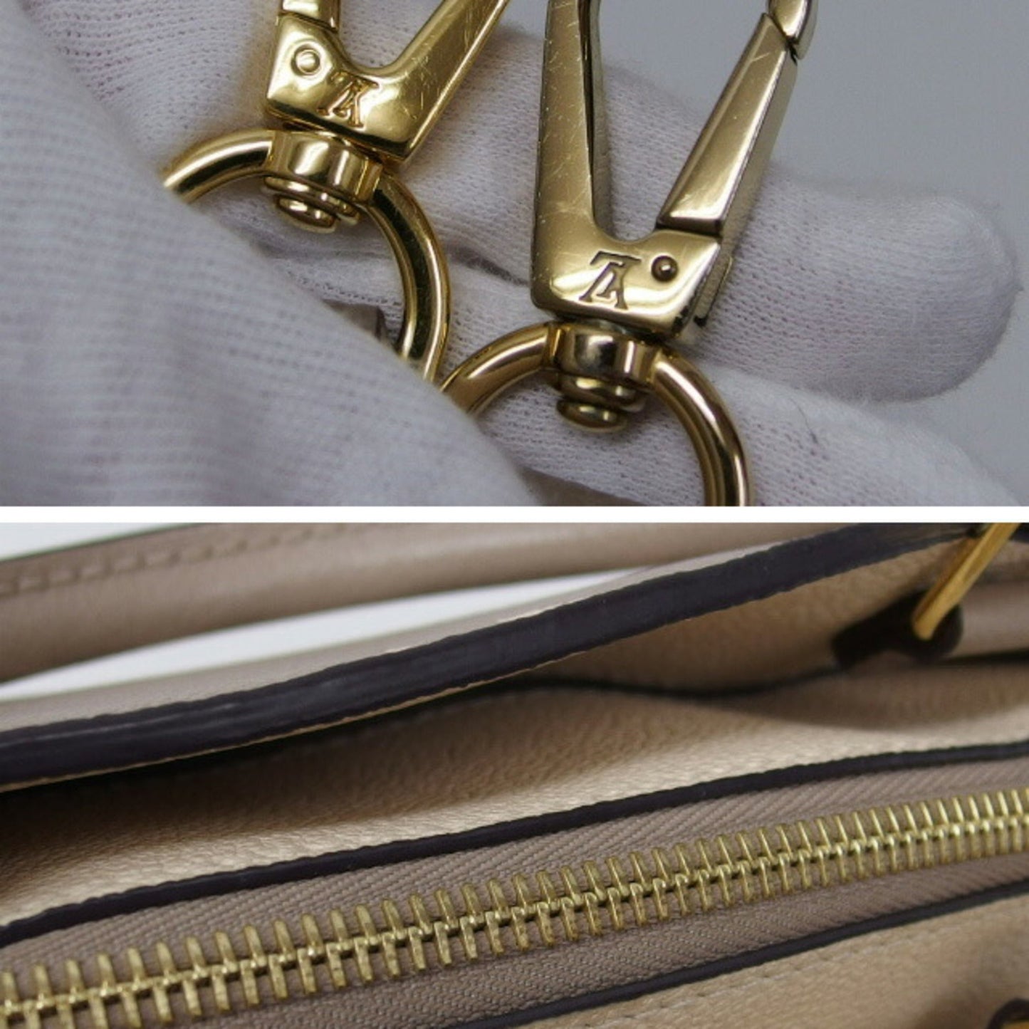 Louis Vuitton Gray Beige Grayish Monogram Empreinte Leather Handbag Shoulder Bag Tote Bag