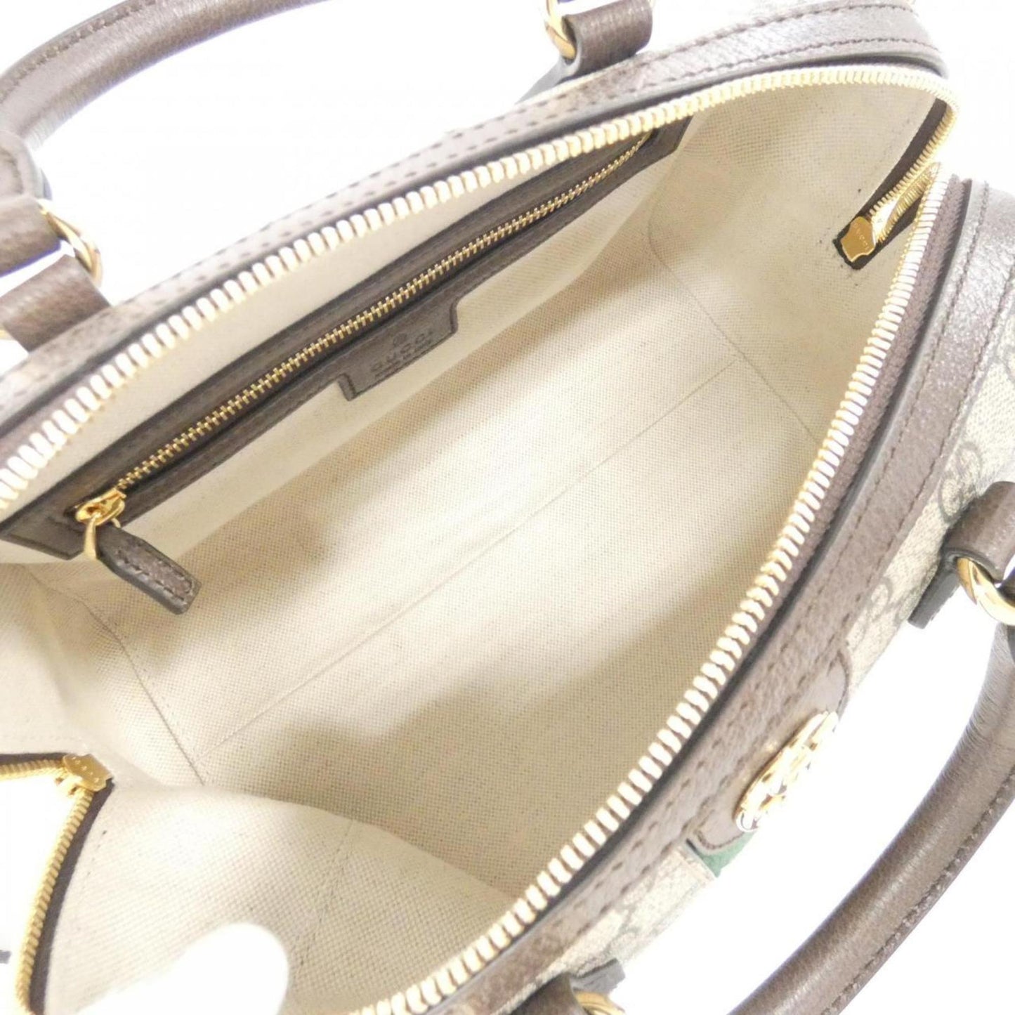 Gucci Beige Brown Gg Supreme Leather Boston Bag