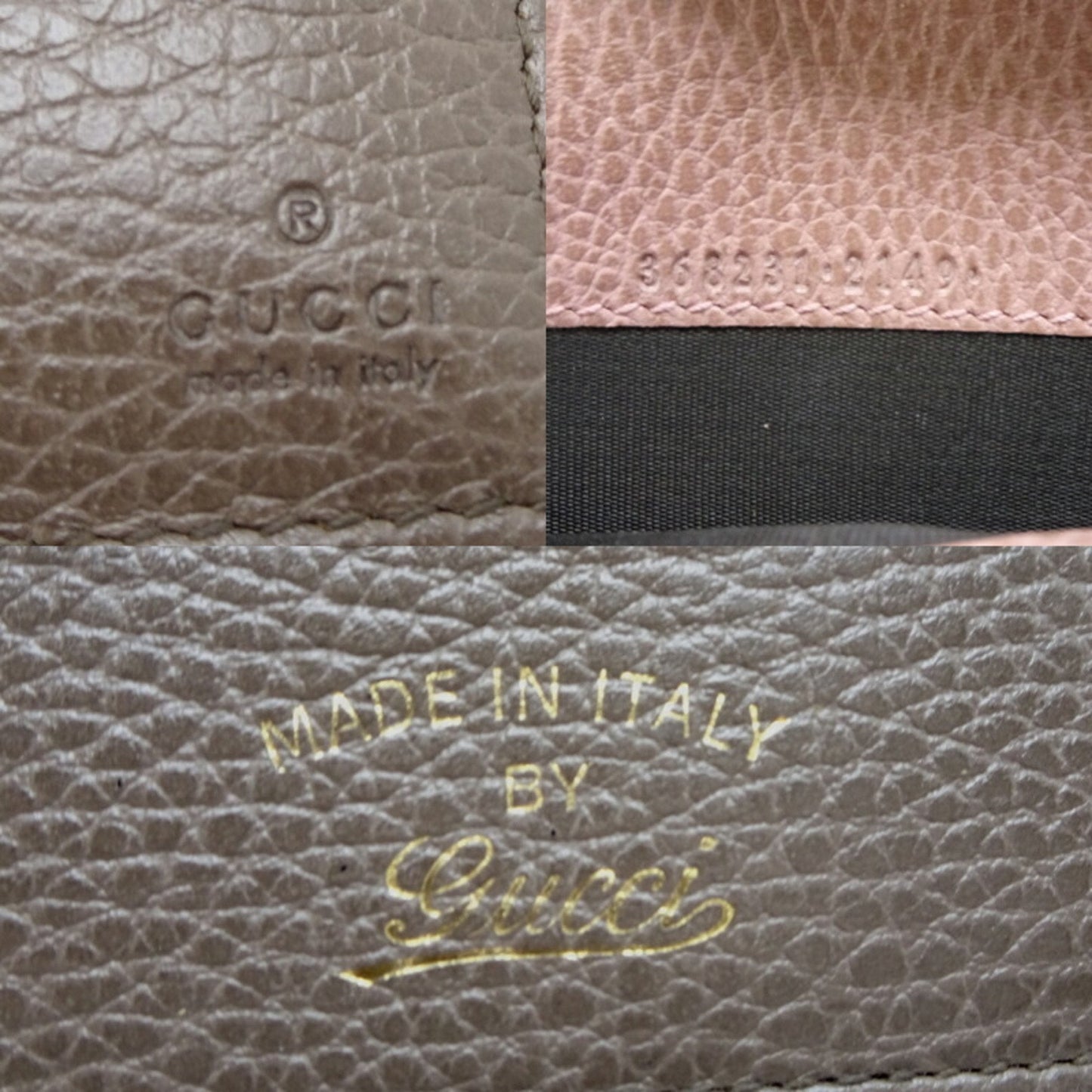 Gucci Grayish Pink Leather Chain/Shoulder Wallet