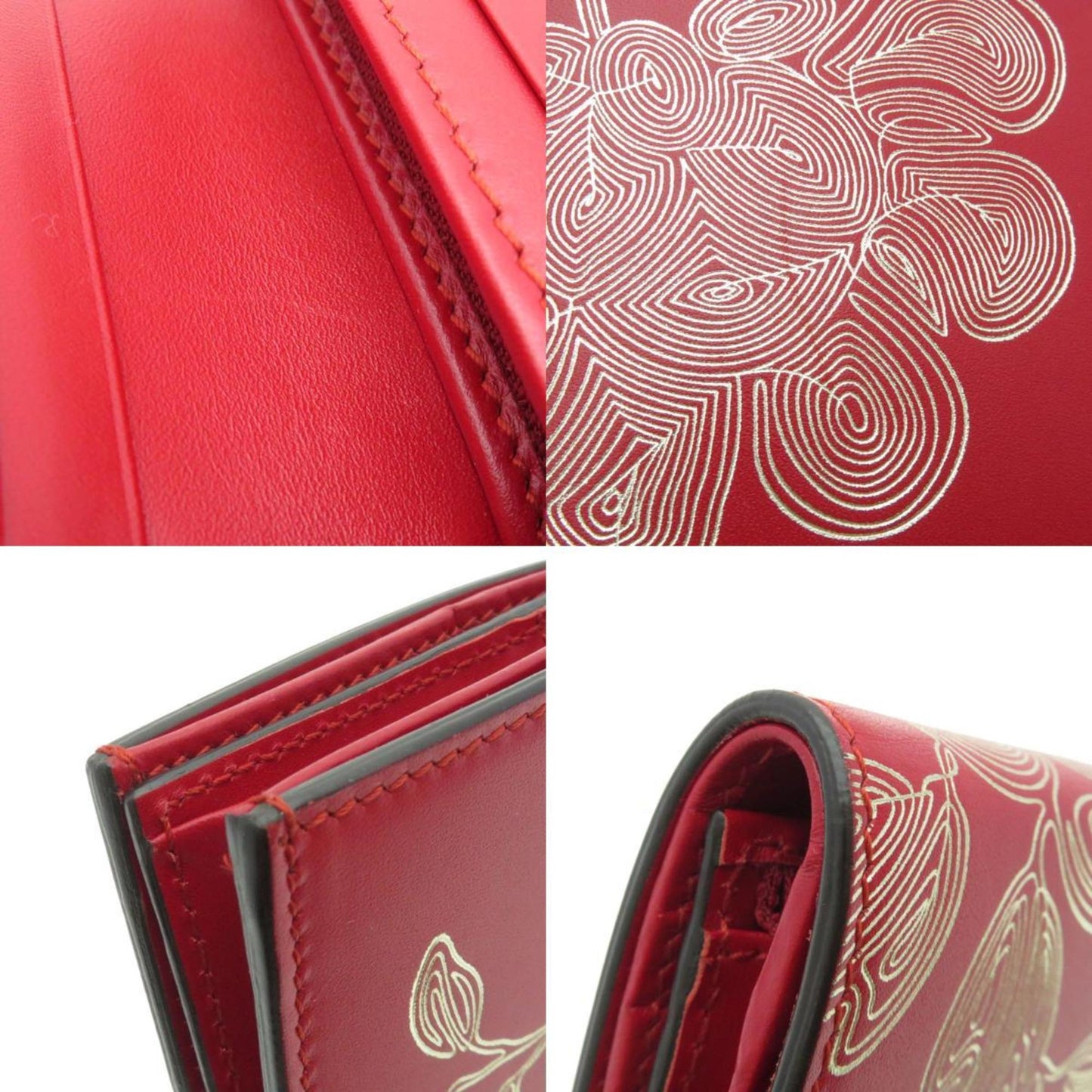 Gucci Red Color Leather Wallet (Bi-Fold)