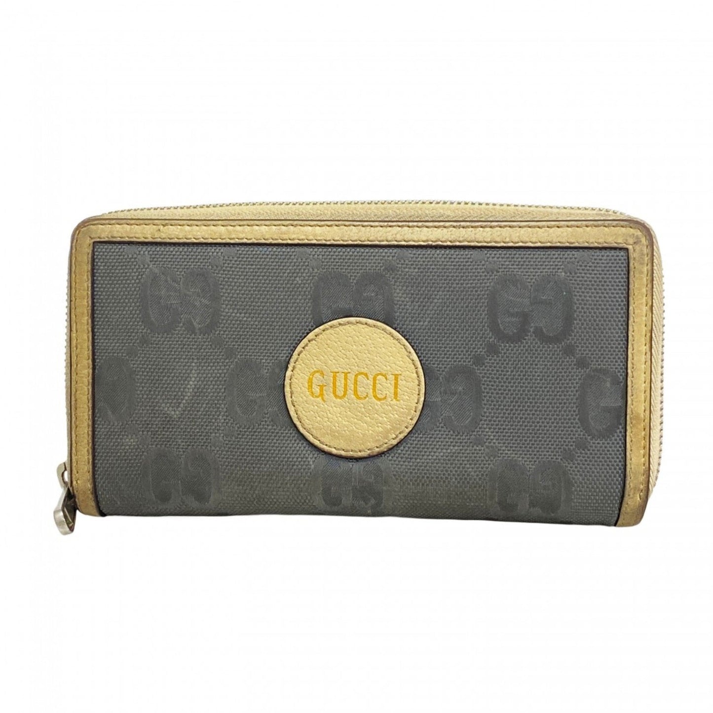 Gucci Beige Gray Nylon Canvas Long Wallet (Bi-Fold)