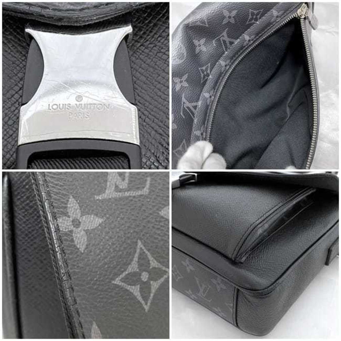 Louis Vuitton Taigarama Black Gray Monogram Eclipse Taigarama Shoulder Bag