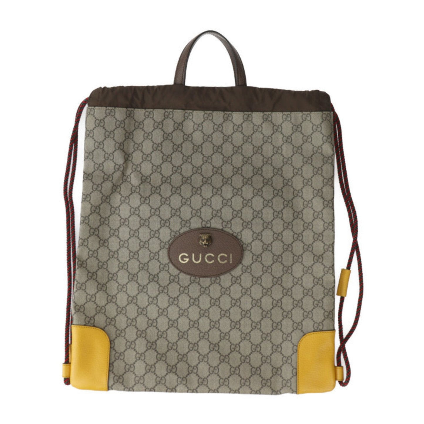 Gucci Beige Brown Yellow Pvc Leather Backpack Handbag Shoulder Bag ()