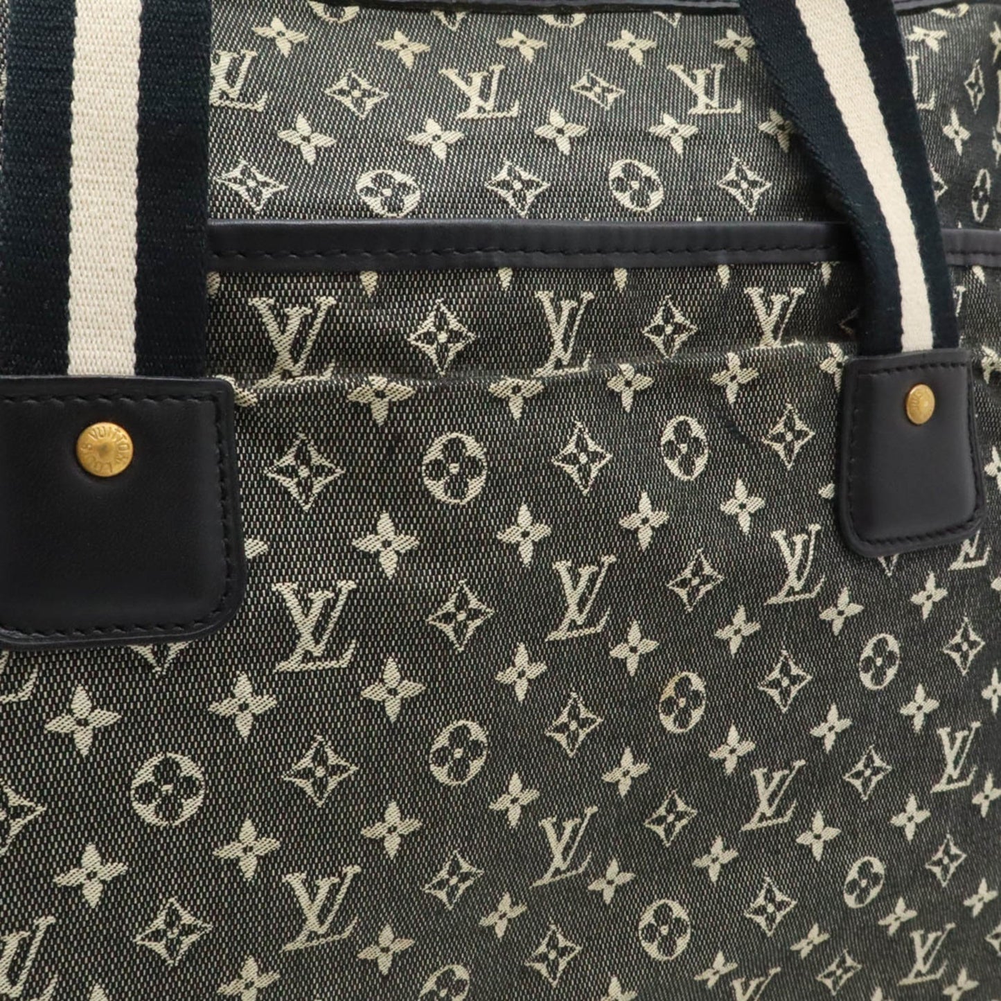 Louis Vuitton Black Noir Canvas Leather Shoulder Bag Tote Bag