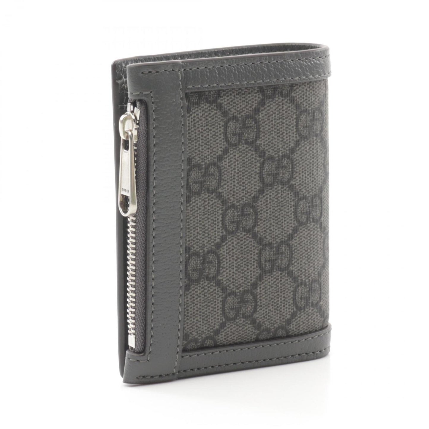 Gucci Gray Leather Coated Canvas Wallet (Bi-Fold)