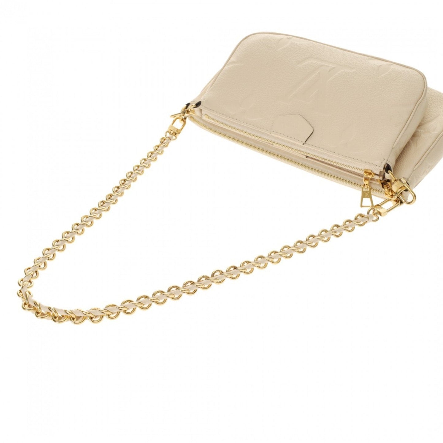 Louis Vuitton Cream Leather Pouch Shoulder Bag