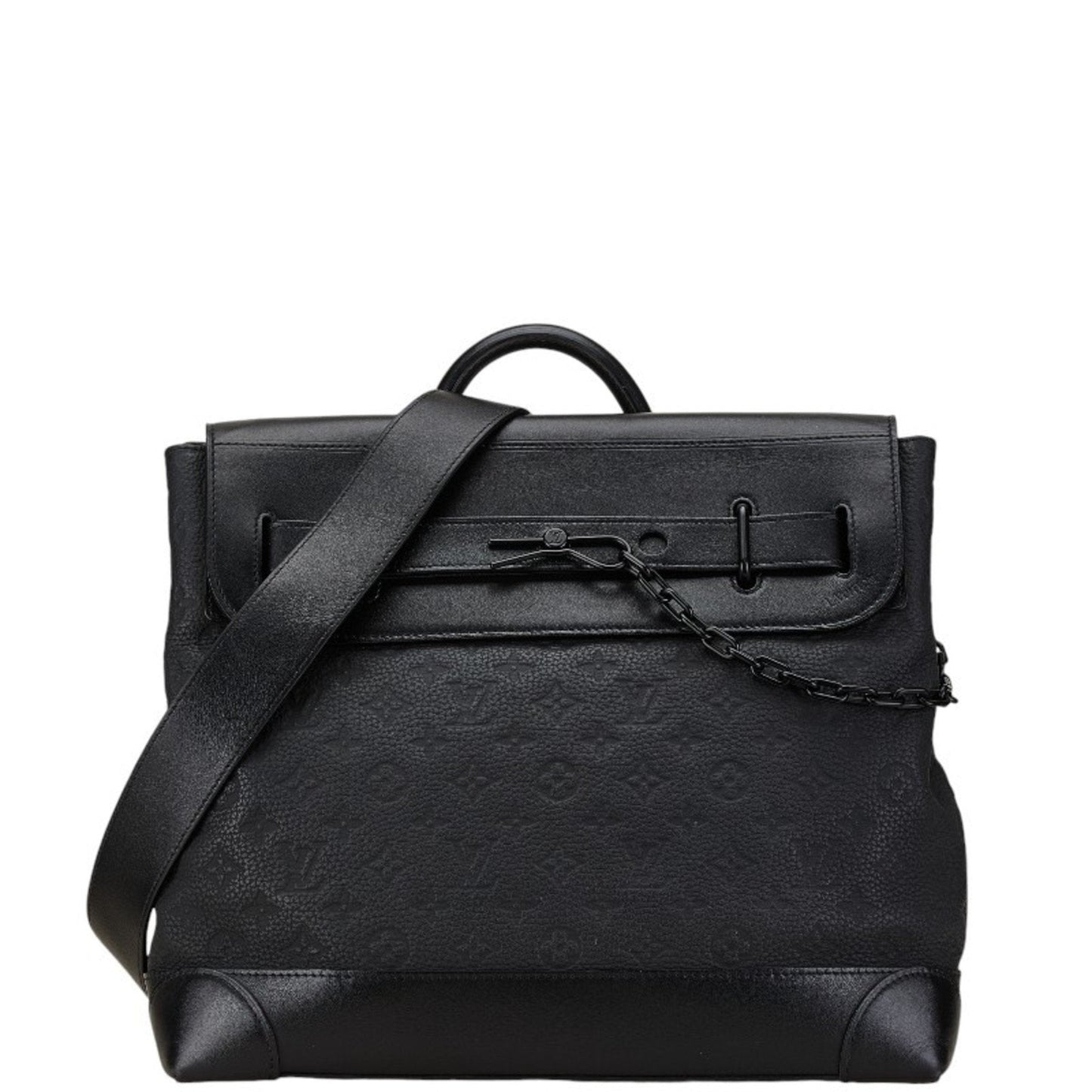 Louis Vuitton Black Noir Leather Handbag Shoulder Bag ()