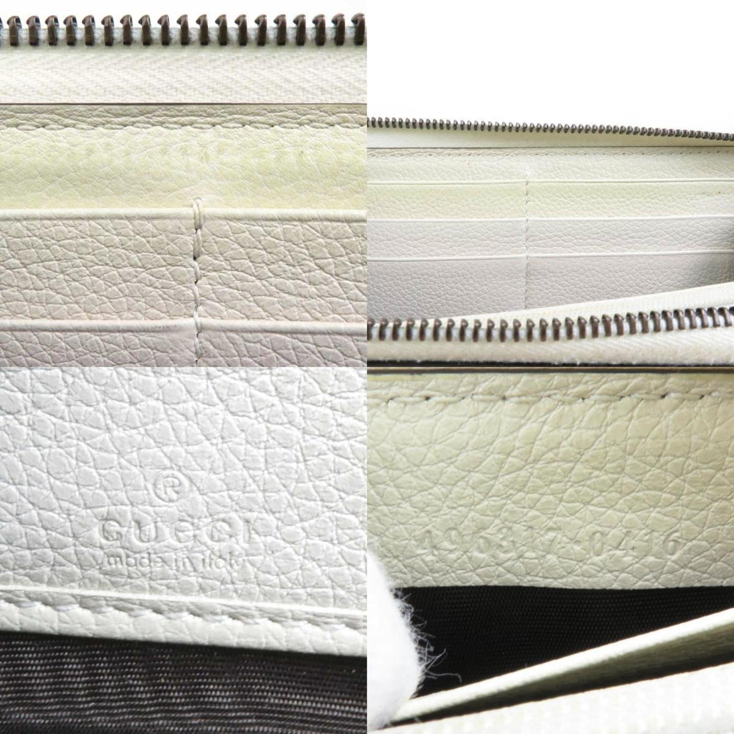 Gucci Off-White Leather Long Wallet (Bi-Fold)