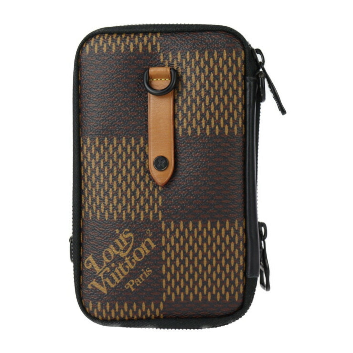 Louis Vuitton Damier Black Ebene Multi-Color Damier Canvas Leather Clutch Bag Fanny Pack Shoulder Bag