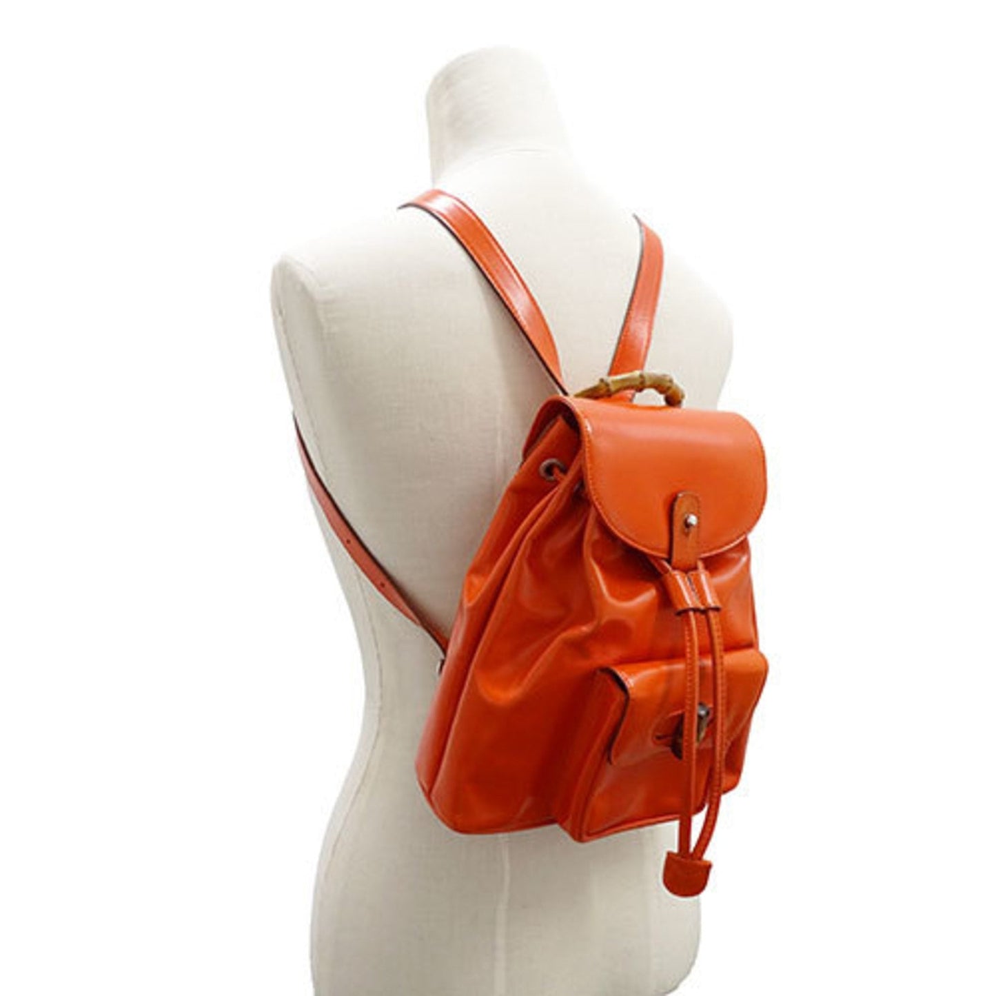 Gucci Orange Leather Backpack