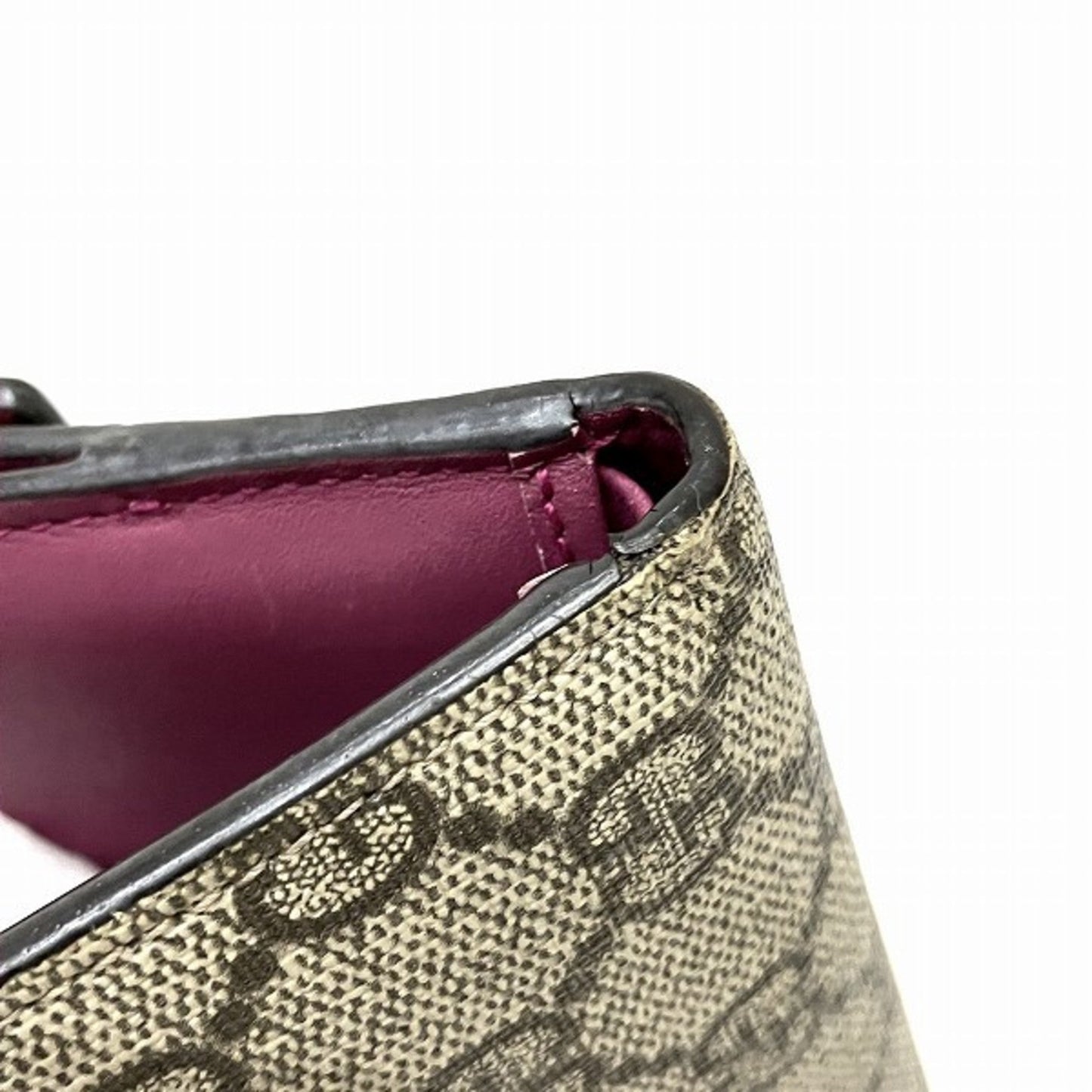 Gucci Gray Red Color Leather Pvc Wallet (Bi-Fold)