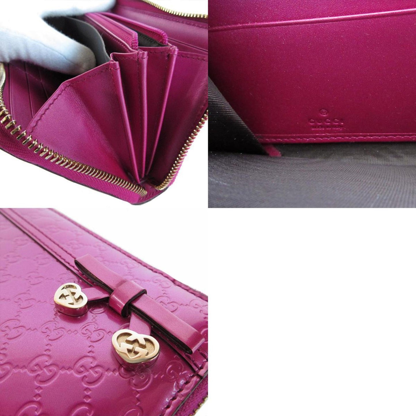 Gucci Pink Patent Leather Long Wallet (Bi-Fold)