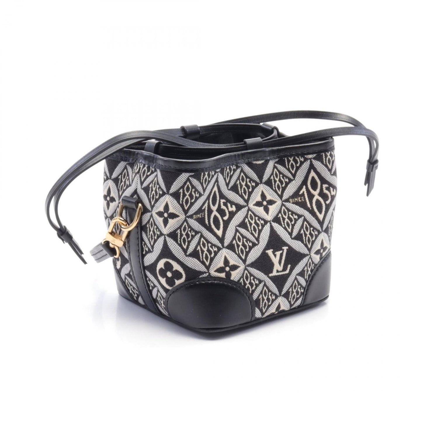 Louis Vuitton Black Gray Ivory Noir Monogram Leather Shoulder Bag