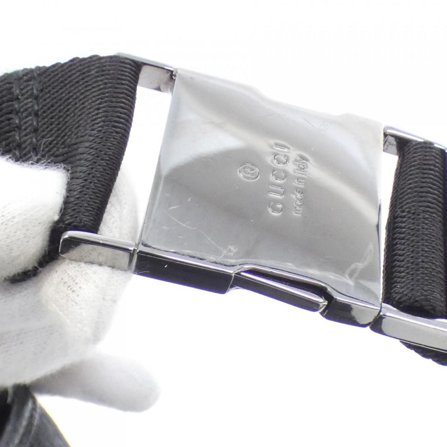 Gucci Black Gg Canvas Fanny Pack